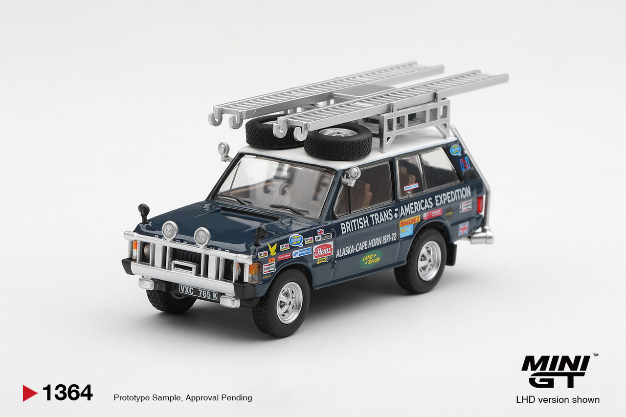 1/64 Mini GT 1971 Land Rover Range Rover British Trans-Americas Expedition (VXC-765K) Diecast Car Model