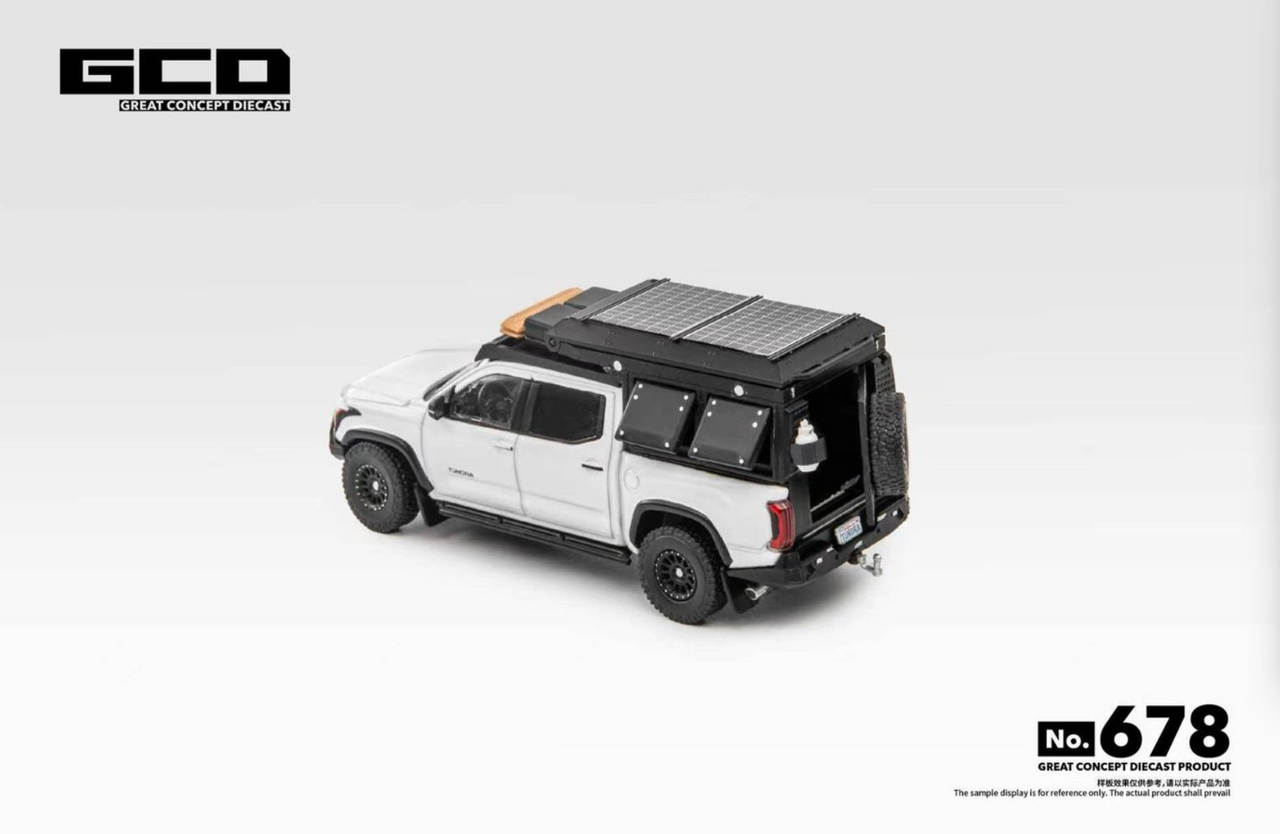 1/64 GCD Toyota Tundra Modified (White) Diecast Car Model with Accessories