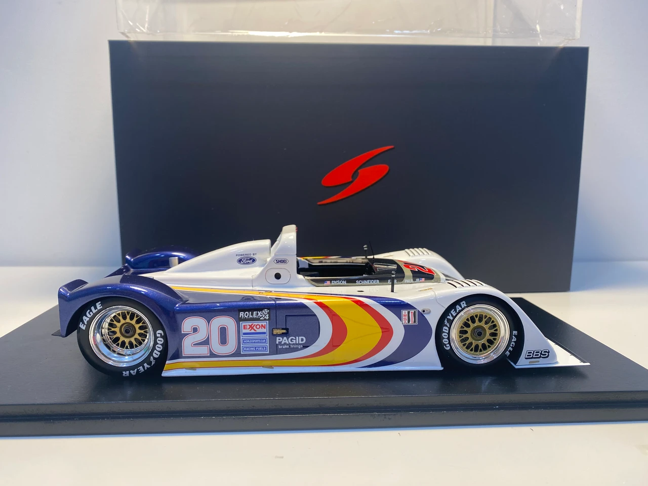 DAMAGED AS-IS 1/18 Spark Riley & Scott - Ford MK III No.20 Winner 24H Daytona 1997  E. Forbes-Robinson - J. Schneider - R. Dyson - J. Paul Jr. - B. Leitzinger - A. Wallace - J. Weaver Car Model