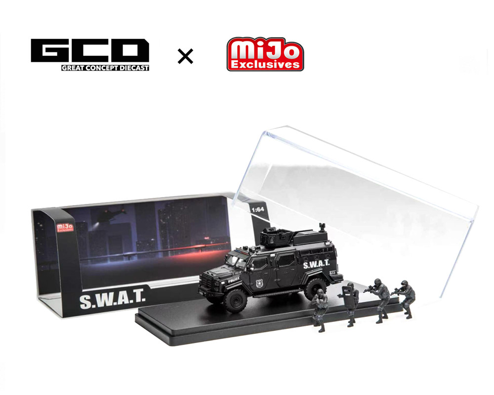 1/64 GCD SWAT Tactical Armor Vehicle Diorama Set with 4 Figures