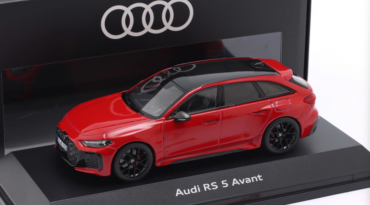 1/43 Dealer Edition 2025 Audi RS 5 Avant (B10) (Progressive Red) Car Model