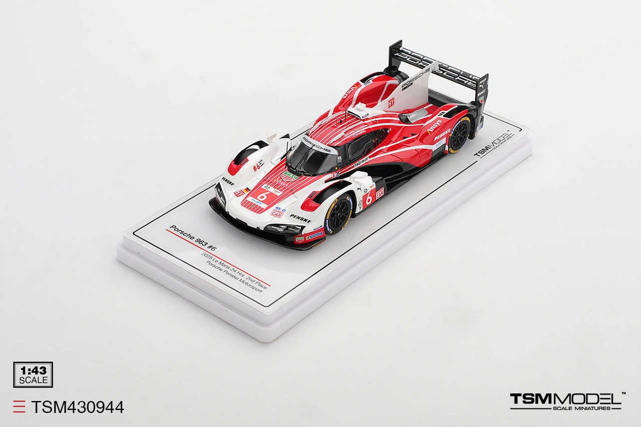 1/43 TSM Porsche 963 #6 Porsche Penske Motorsport 2025 Le Mans 24 Hrs 2nd Place Car Model