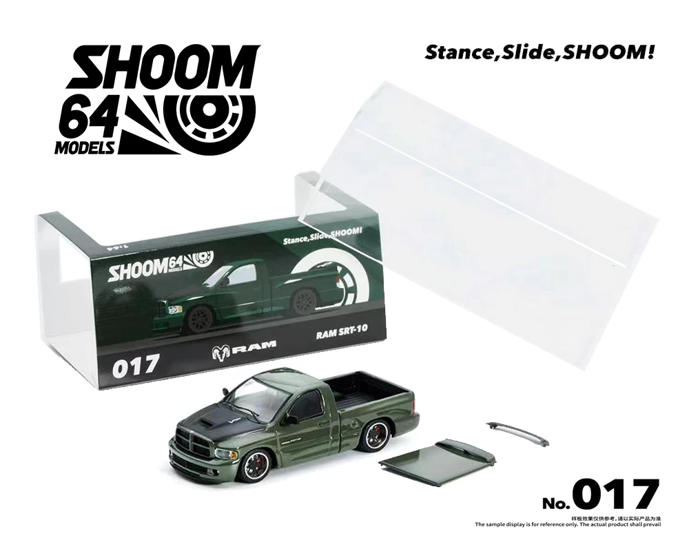 1/64 SHOOM64 2003 Dodge Ram SRT-10 Pickup (Green Metallic) Diecast Car Model