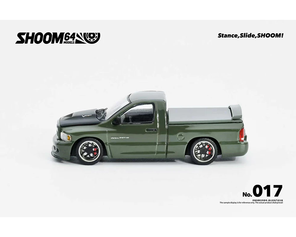 1/64 SHOOM64 2003 Dodge Ram SRT-10 Pickup (Green Metallic) Diecast Car Model