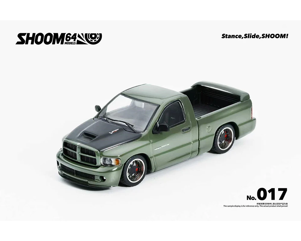 1/64 SHOOM64 2003 Dodge Ram SRT-10 Pickup (Green Metallic) Diecast Car Model