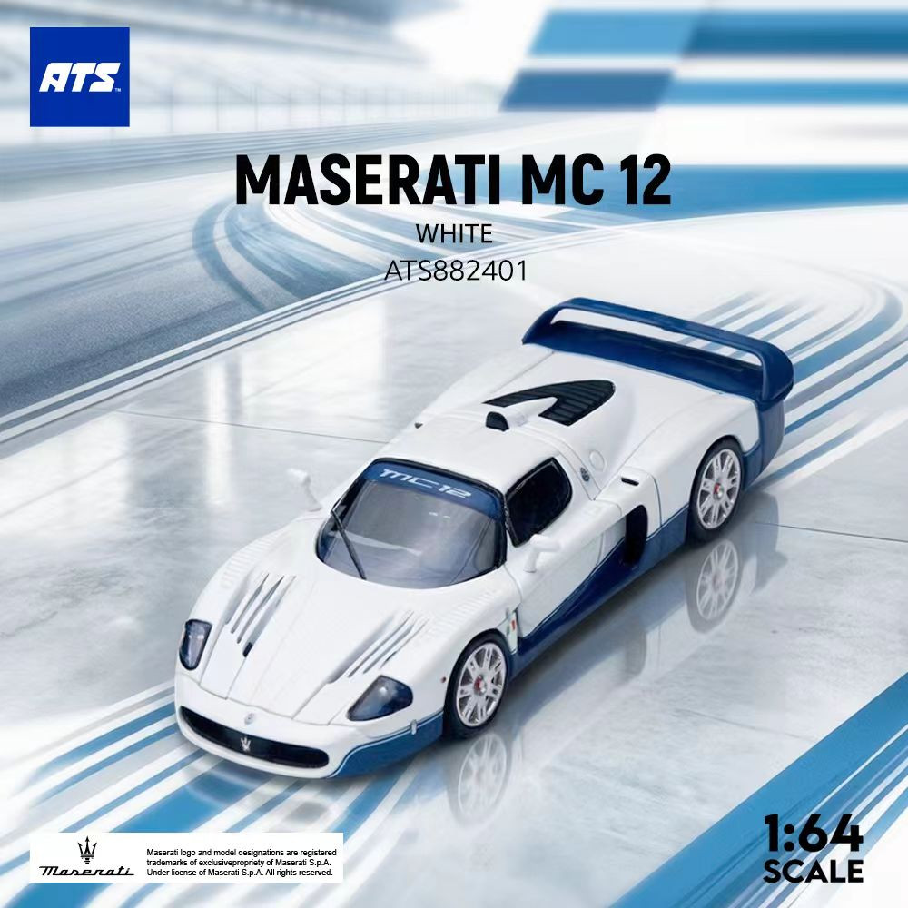 1/64 ATS Maserati MC-12 (White) Diecast Car Model