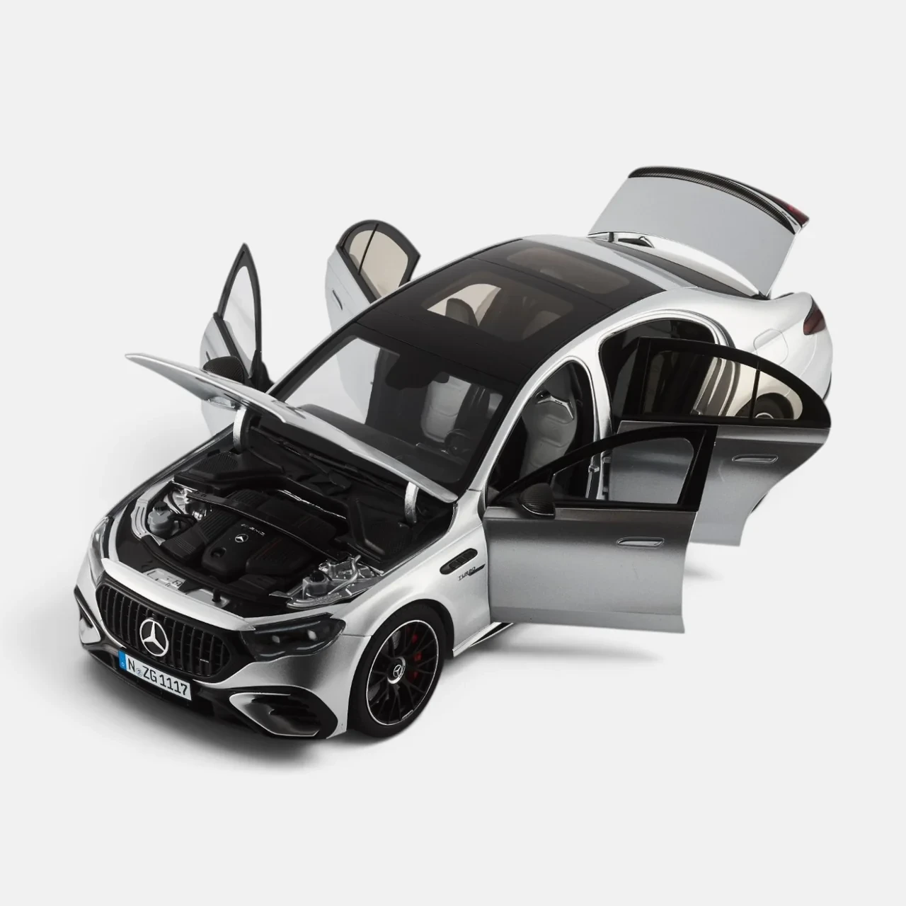 1/18 NZG 2025 Mercedes-AMG E 53 Hybrid 4MATIC+ W214 (Hightech Silver) Diecast Car Model