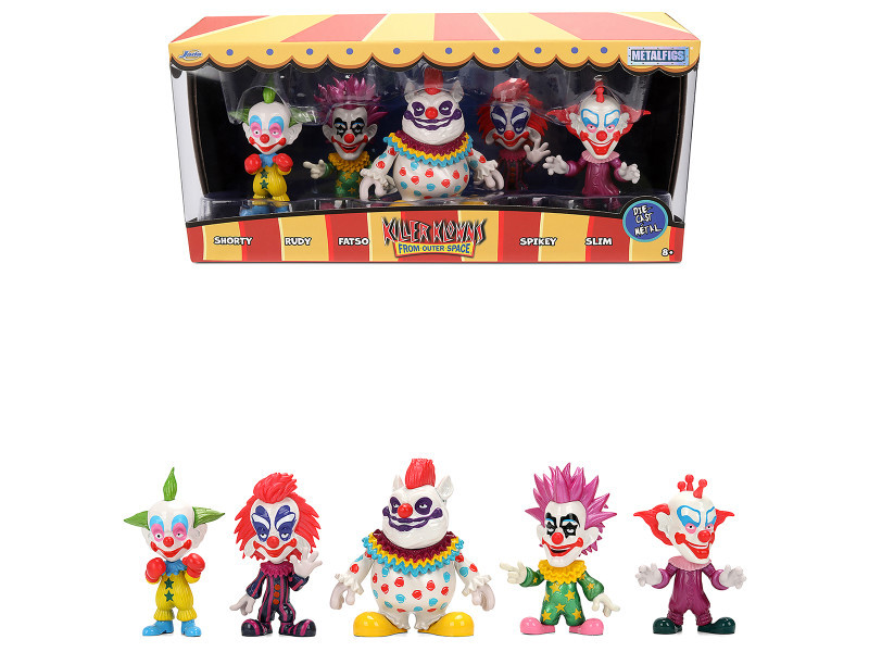 Set of 5 Diecast Figures "Killer Klowns from Outer Space" (1988) Movie "Metalfigs" Series Diecast Models by Jada