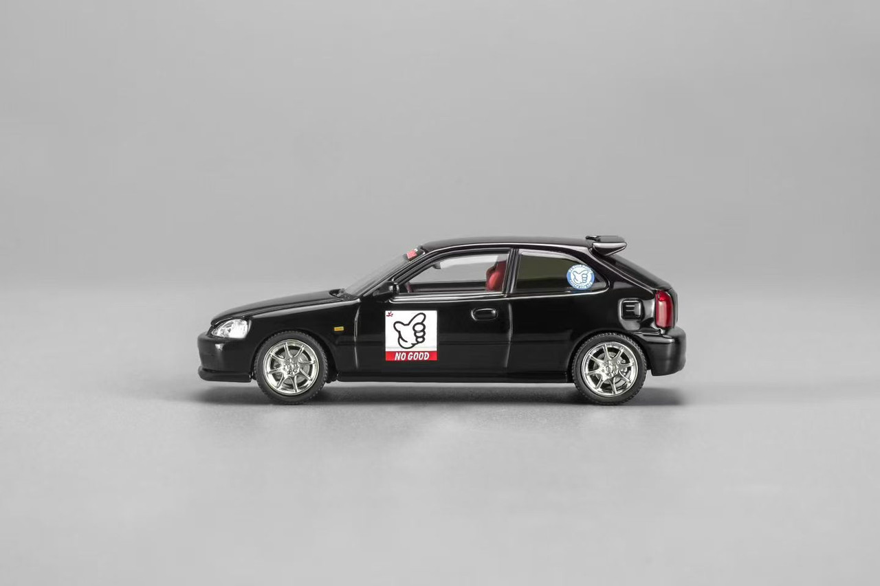 1/64 Motorhelix Honda Civic Type R (EK9) Customized No Good Racing (Black) Diecast Car Model
