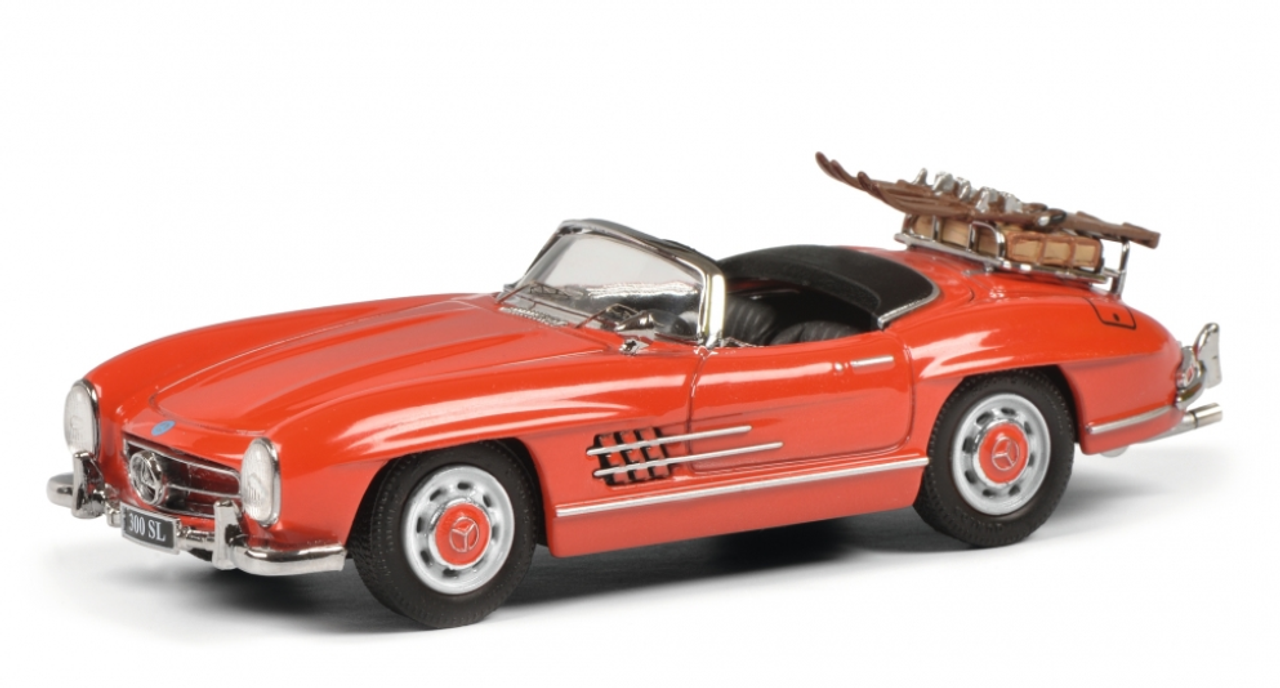 1/43 Schuco Mercedes-Benz Mercedes 300SL Skiurlaub (Orange) Diecast Car Model