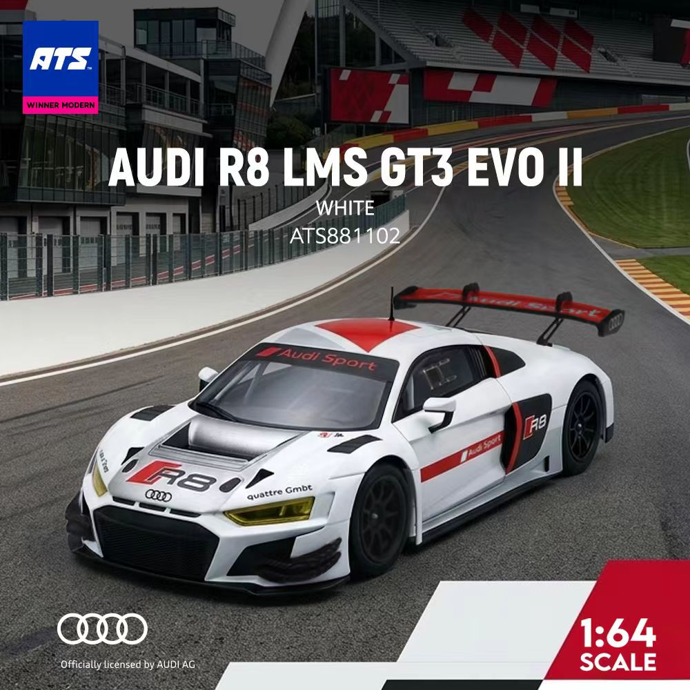 1/64 ATS & WM Audi R8 LMS GT3 Evo II (White) Diecast Car Model