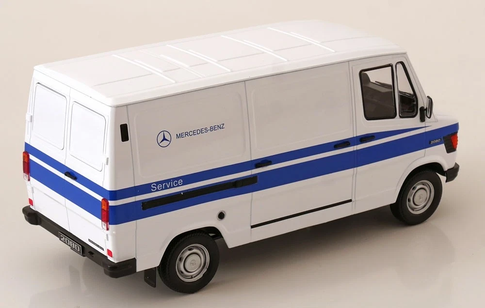 1/18 KK-Scale 1988 Mercedes-Benz 208 D Van Mercedes Service (Blue & White) Diecast Car Model