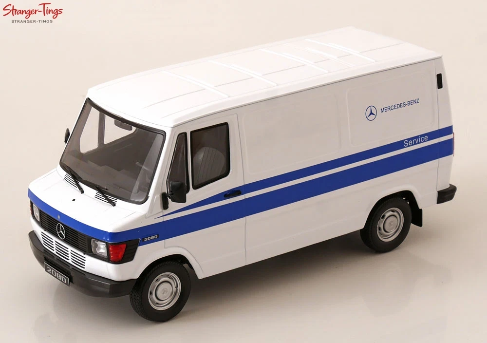 1/18 KK-Scale 1988 Mercedes-Benz 208 D Van Mercedes Service (Blue & White) Diecast Car Model