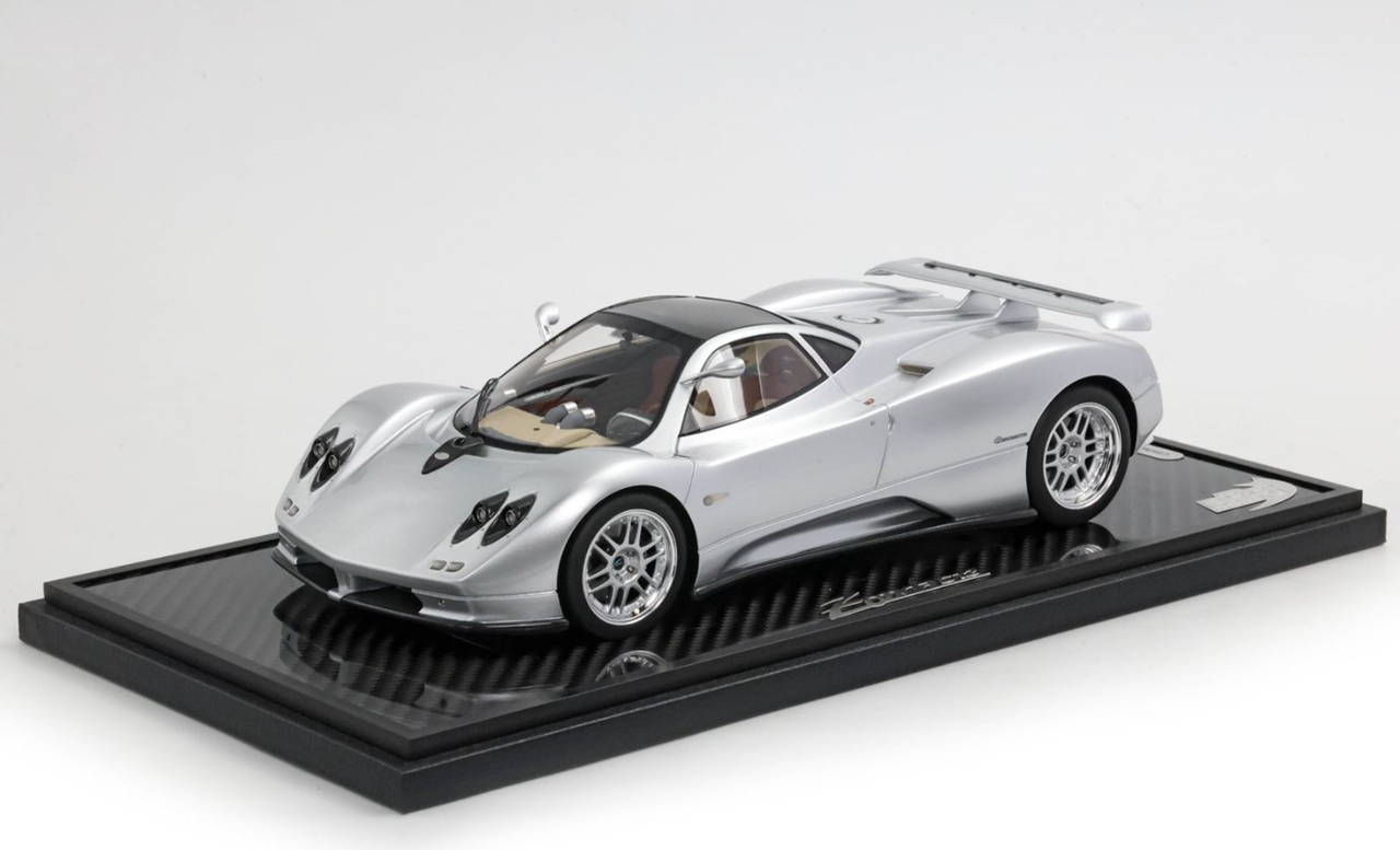 1/18 BBR 1999 Pagani Zonda C12 001 20th Anniversary (Silver) Car Model Limited 20 Pieces with Real Carbon Base