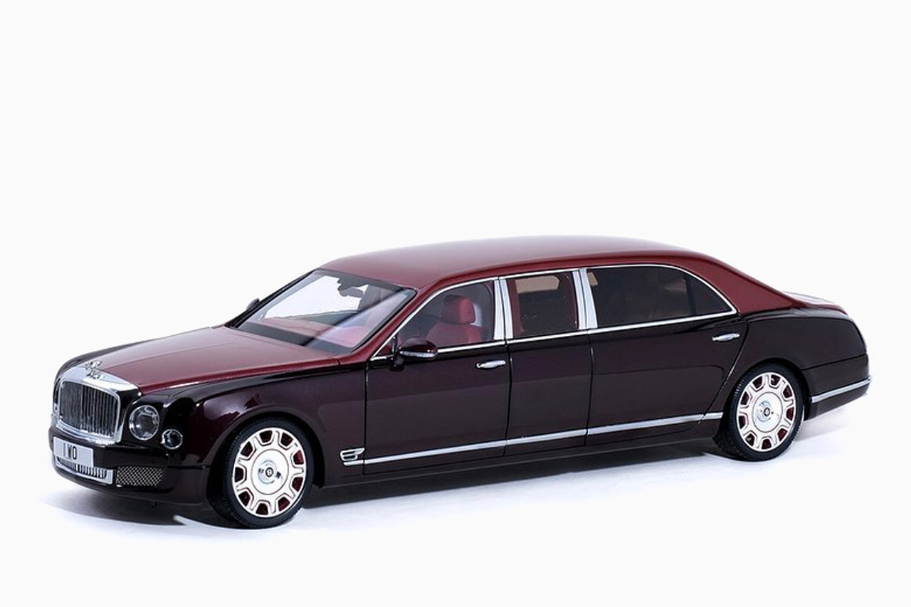 1/18 AR Almost Real Bentley Mulsanne Grand Limousine Light Claret Over Claret (Wine Red) Diecast Car Model
