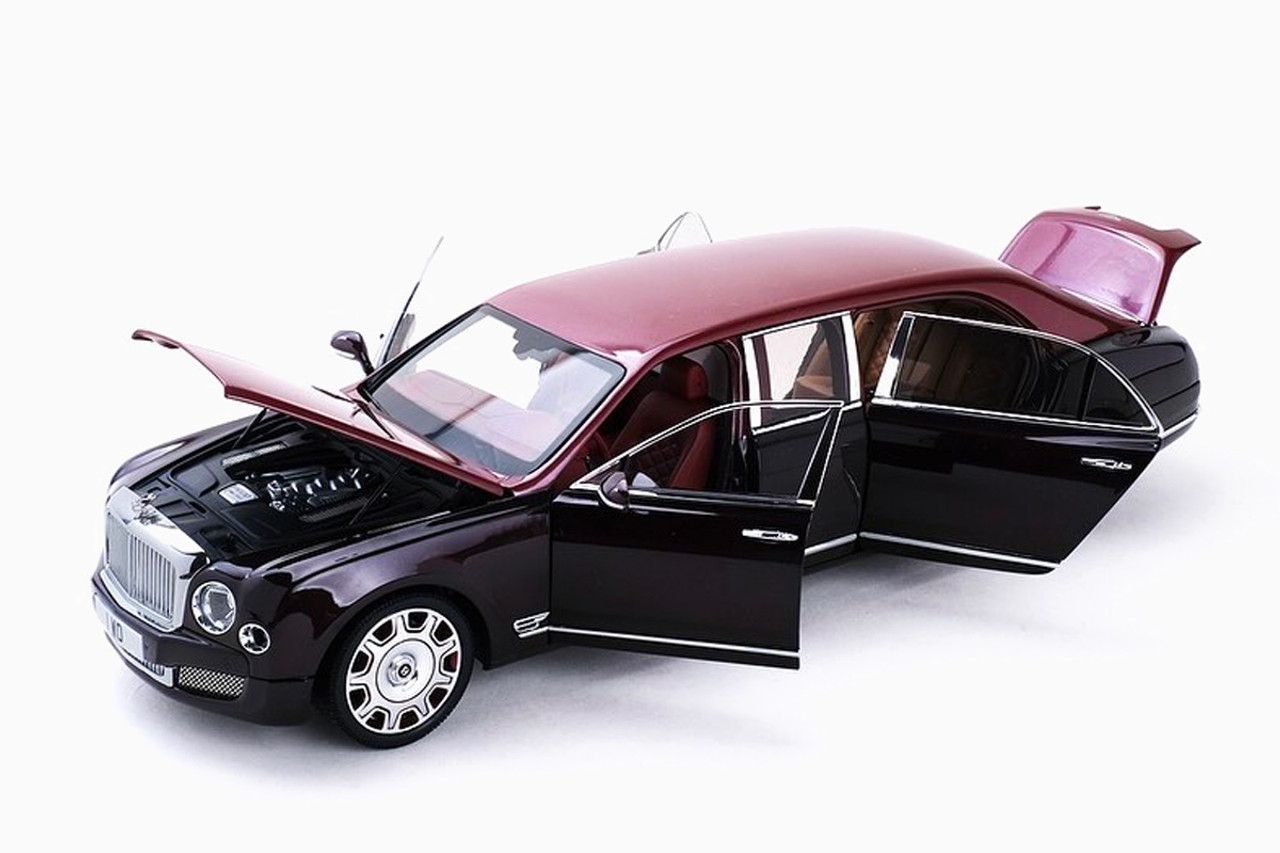 1/18 AR Almost Real Bentley Mulsanne Grand Limousine Light Claret Over Claret (Wine Red) Diecast Car Model