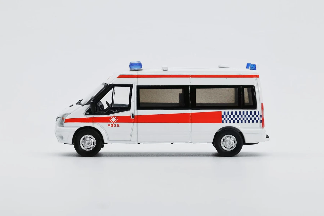 1/64 Shadow Pro Ford Transit Ambulance Diecast Car Model with Accessories