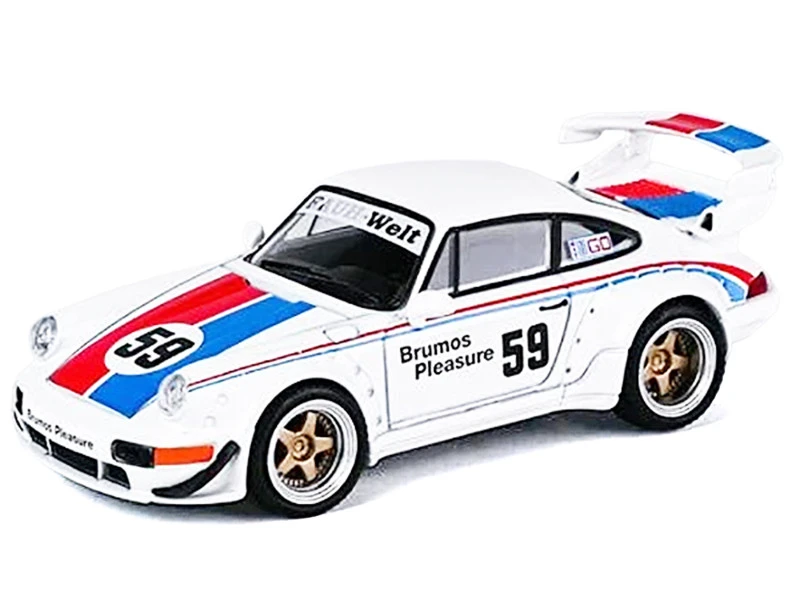RWB 964 #59 "Brumos Pleasure" White with Red and Blue Stripes "KitGo Base" Series 1/64 Diecast Model Car by Model Model