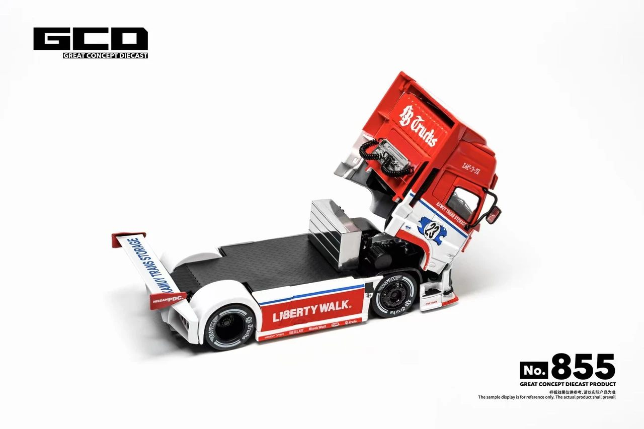 1/64 GCD LB-Trucks Quon Head (Red & White) Diecast Car Model