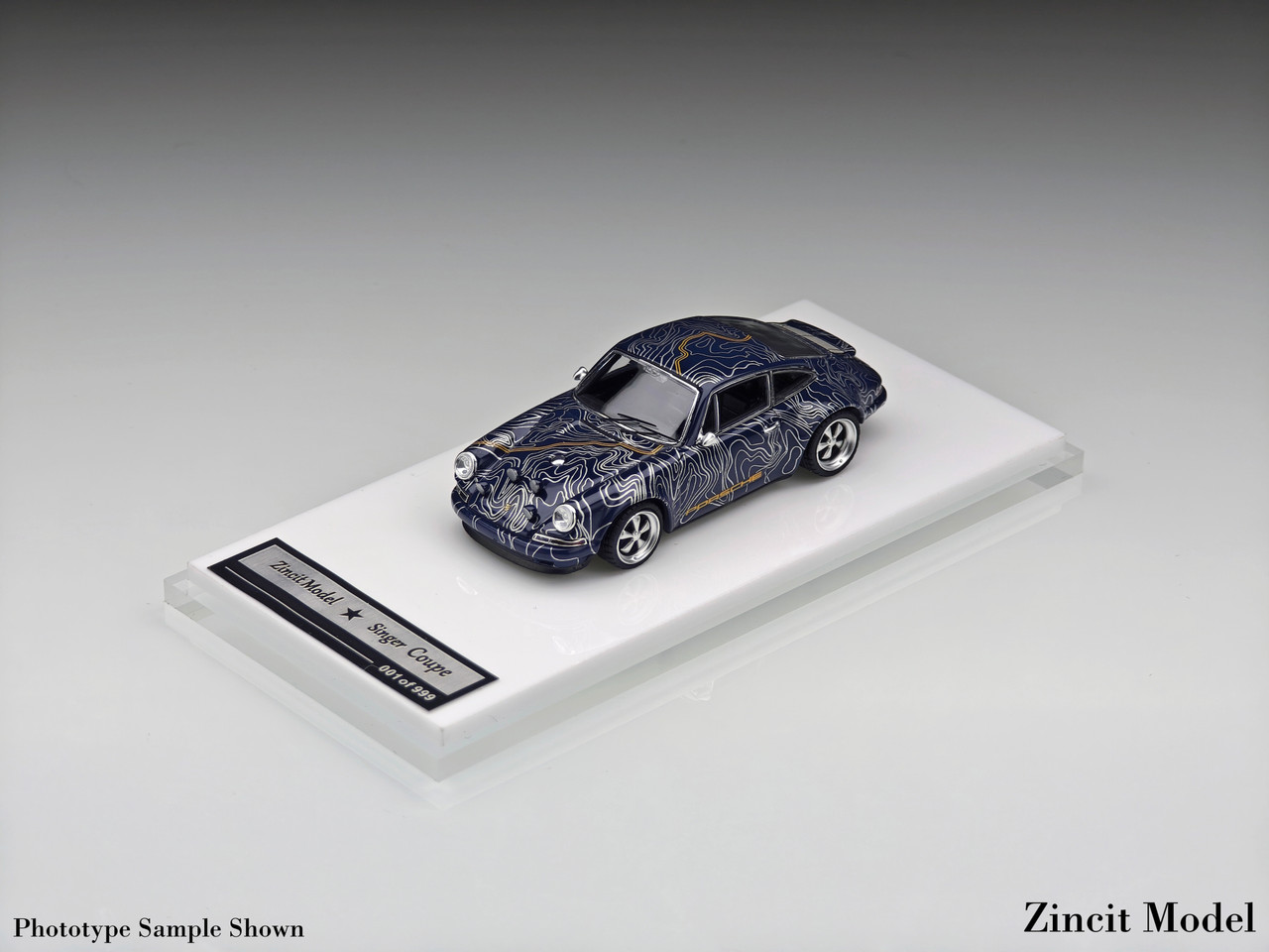 1/64 Zincit Model Porsche 911 Singer Coupe (Blue) Car Model