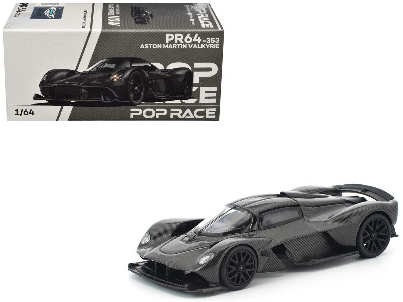 Aston Martin Valkyrie Carbon Fiber 1/64 Diecast Model Car by Pop Race