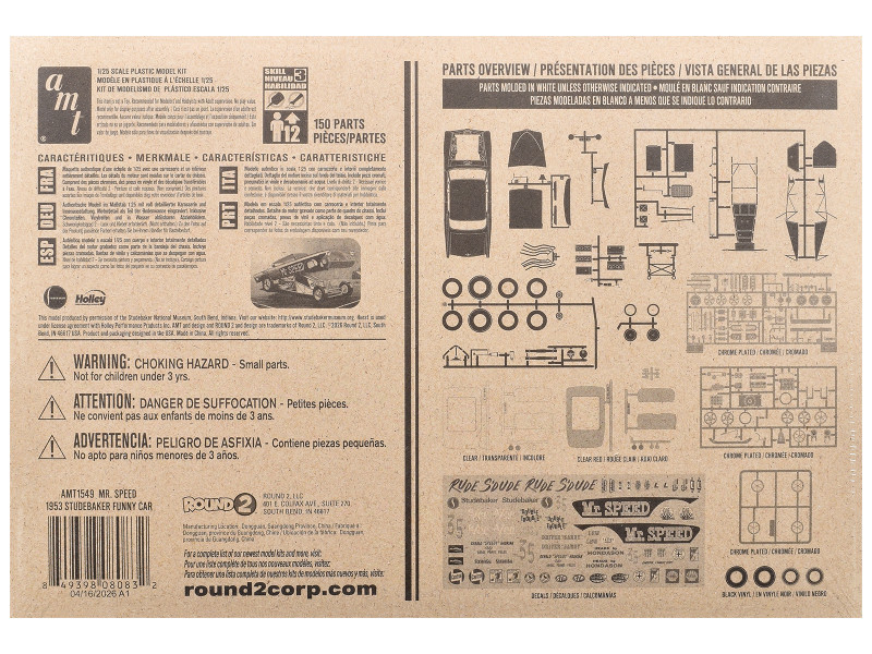 Skill 3 Model Kit 1953 Studebaker Funny Car "Mr. Speed" 1/25 Scale Model by AMT