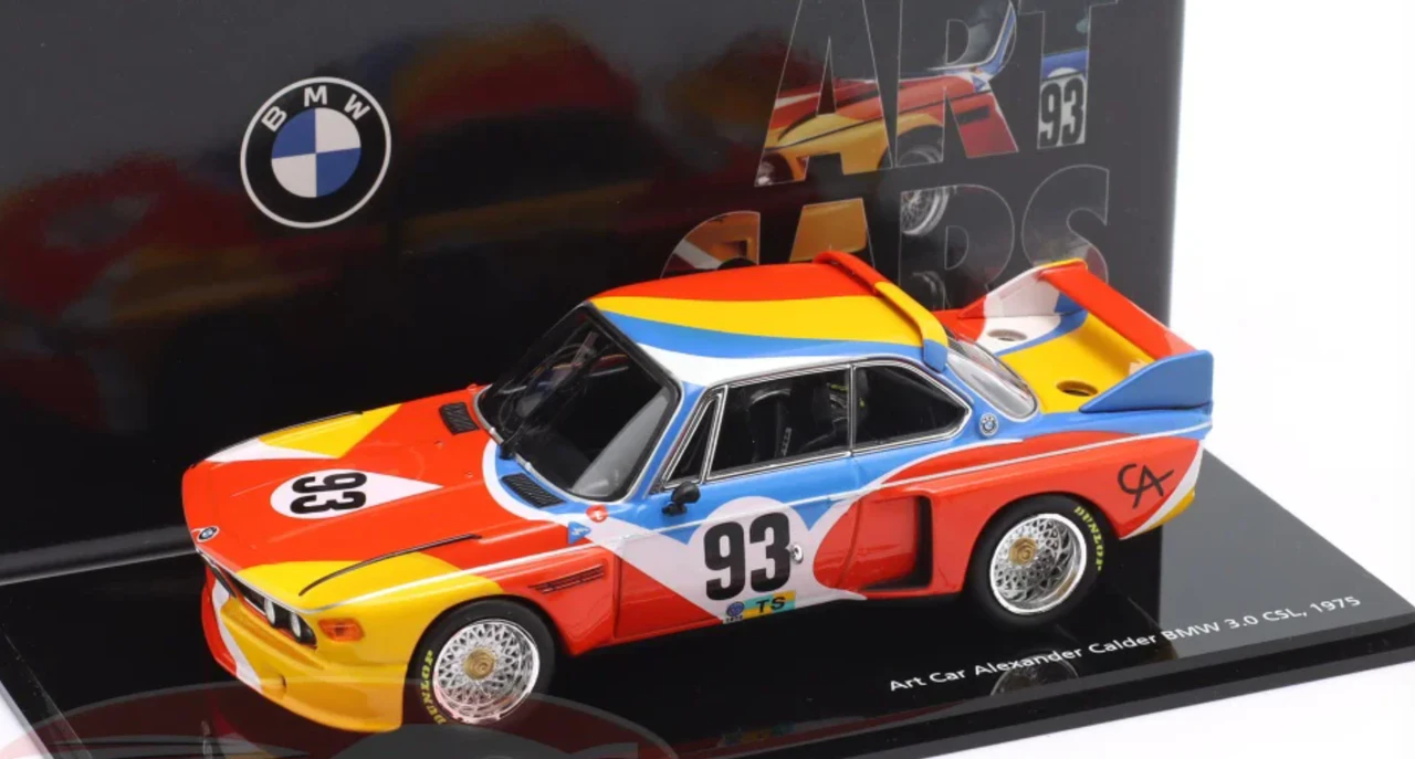 1/43 Dealer Edition 1975 BMW 3.0 CSL #93 24h LeMans Art Car Alexander Calder Hervé Poulain Sam Posey, Hervé Poulain, Jean Guichet Car Model