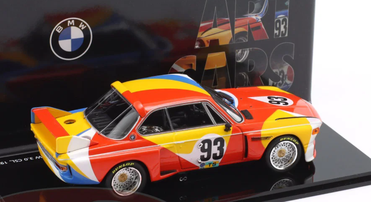1/43 Dealer Edition 1975 BMW 3.0 CSL #93 24h LeMans Art Car Alexander Calder Hervé Poulain Sam Posey, Hervé Poulain, Jean Guichet Car Model