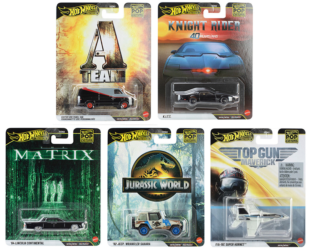1/64 Hot Wheels 5-Car Set Pop Culture U Case 2027 Assortment: Top