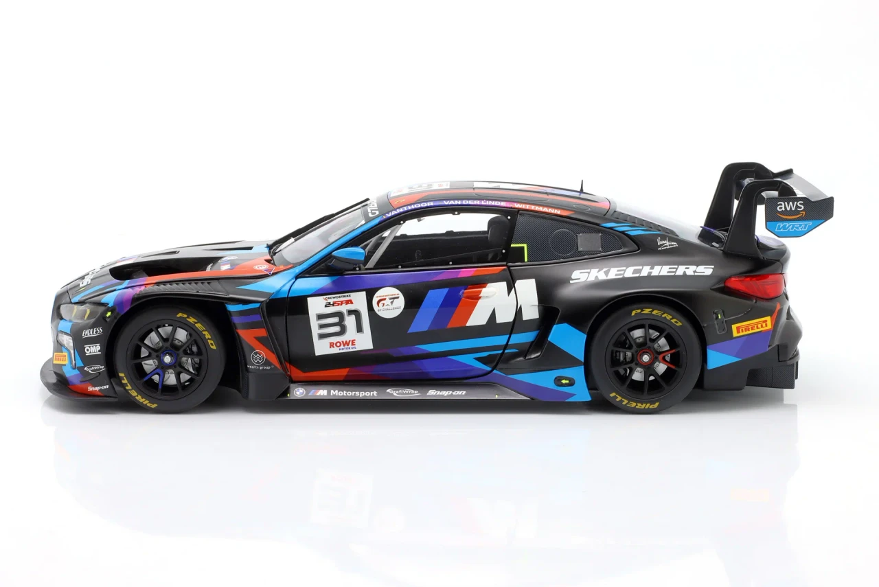 1/18 Minichamps 2025 BMW M4 GT3 Evo #31 8th 24h Spa Team WRT Dries Vanthoor, Sheldon van der Linde, Marco Wittmann Diecast Car Model
