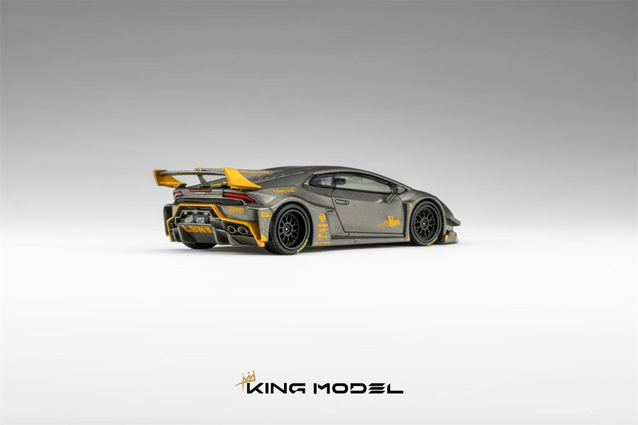 1/64 King Model Lamborghini Huracan LBWK (Grey) Diecast Car Model