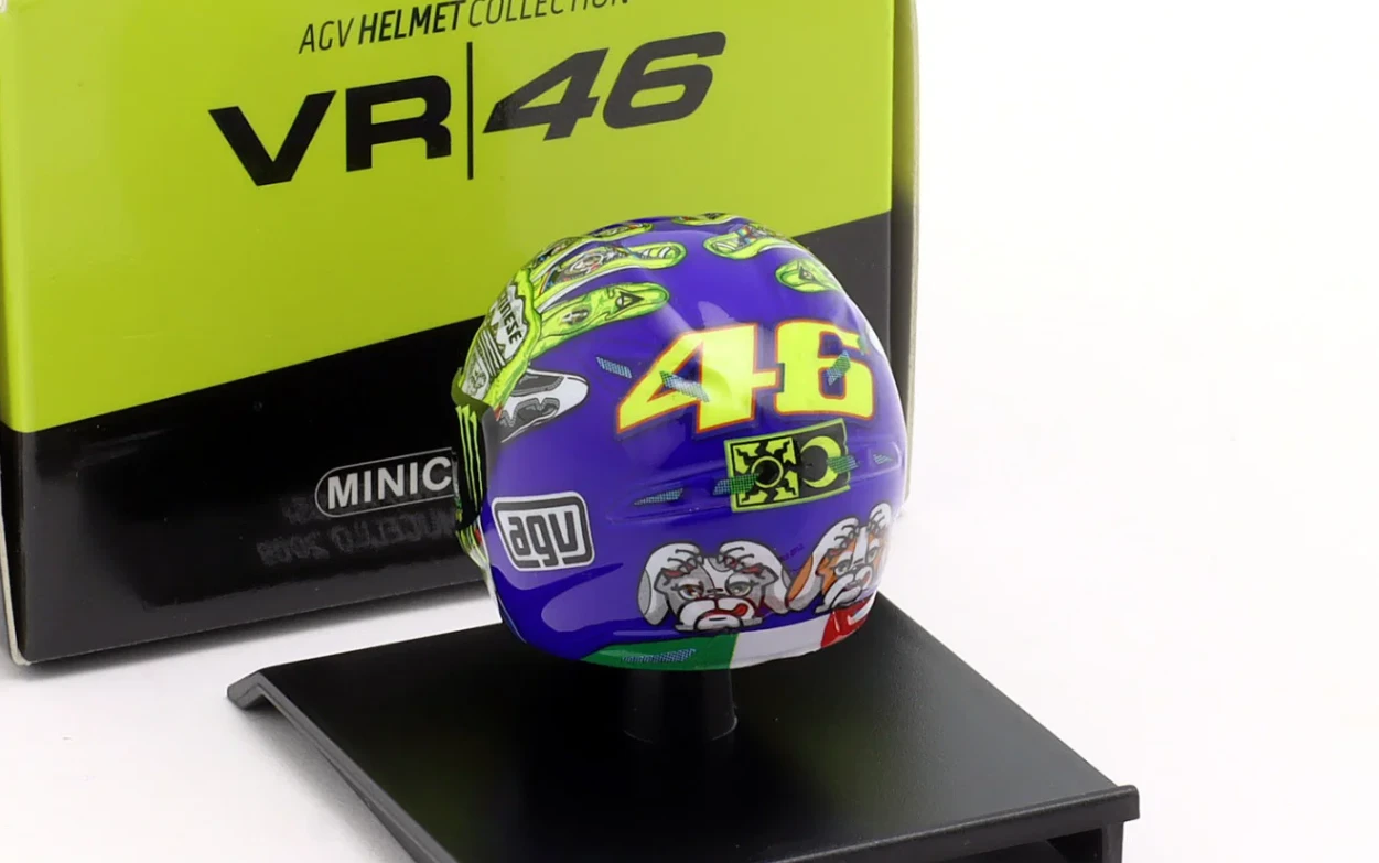 1/10 Minichamps 2009 Valentino Rossi Fiat Yamaha Team #46 3rd Mugello MotoGP World Champion Helmet Model
