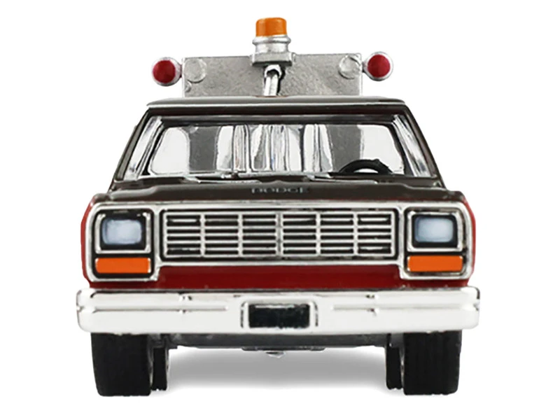 1983 Dodge Ram D-100 Royal SE Tow Truck with Drop-In Tow Hook "Hobby Shop Auto Mechanic" Brown and Red with Work Lights "The Hobby Shop" Series 17 1/64 Diecast Model Car by Greenlight