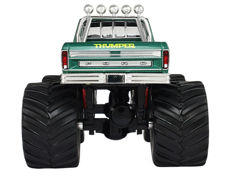 1975 Ford F-250 Monster Truck with 66-Inch Tires "Thumper" Green Metallic "Kings of Crunch" Series 1/43 Diecast Model Car by Greenlight