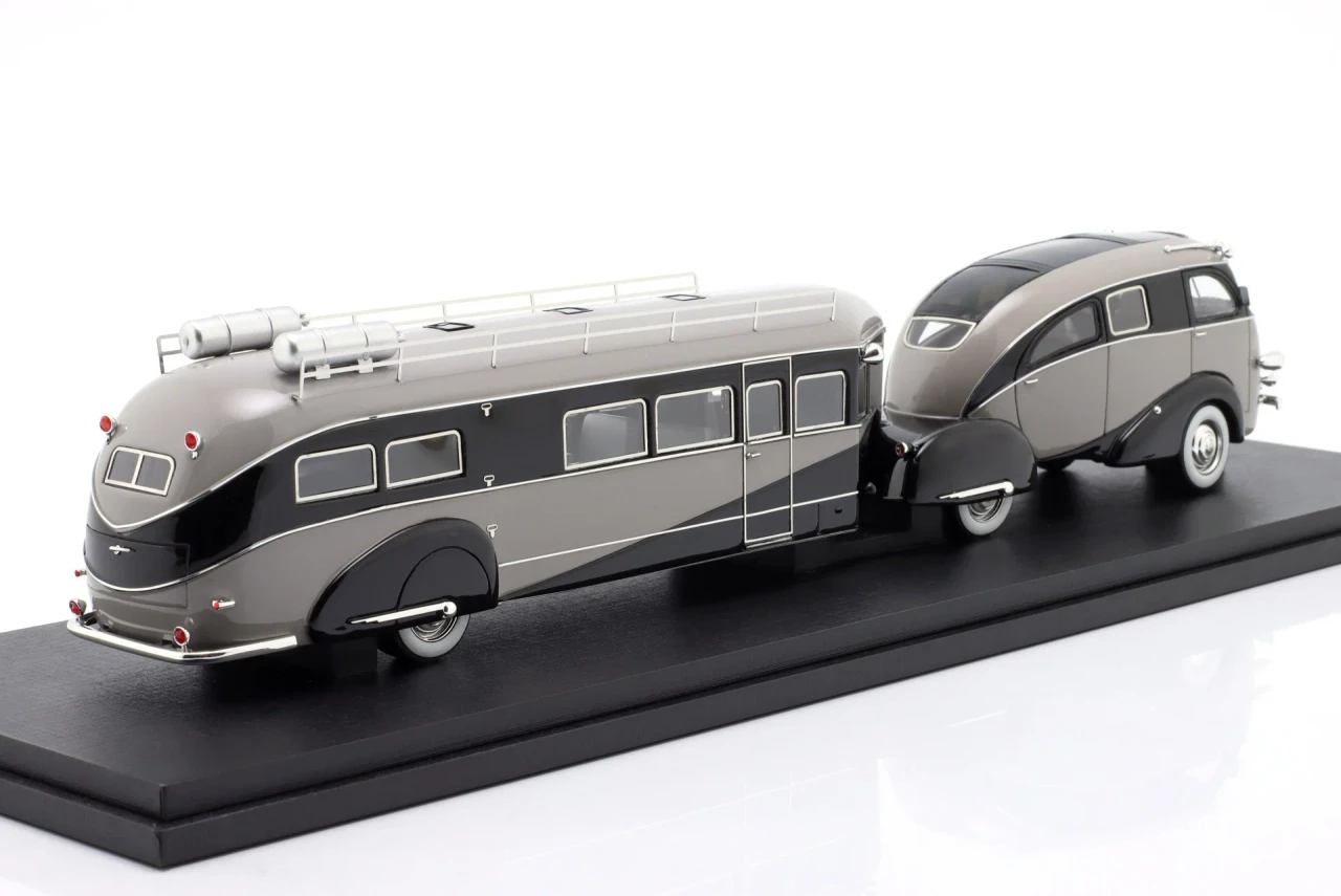 1/43 AutoCult 1936 Zephir Country Yacht (Grey & Black) Car Model