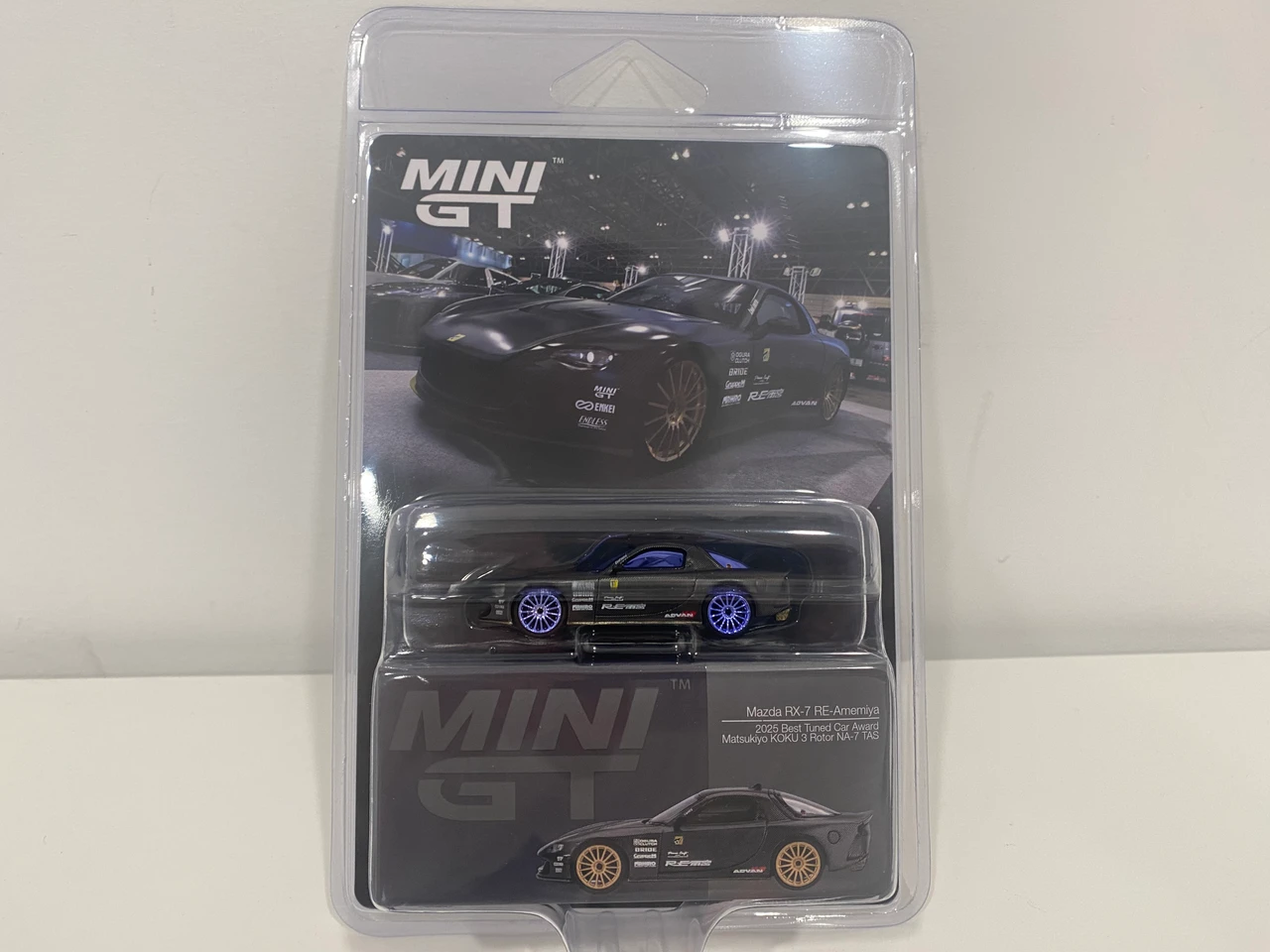 CHASE CAR 1/64 Mini GT Mazda RX-7 RE-Amemiya Matsukiyo KOKU 3 Rotor NA-7 TAS 2025 Best Tuned Car Award Diecast Car Model