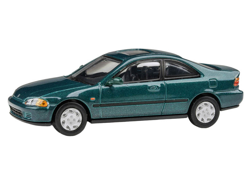 1995 Honda Civic Coupe EJ1 Paradise Blue Green Metallic with Sunroof 1/64 Diecast Model Car by Paragon Models