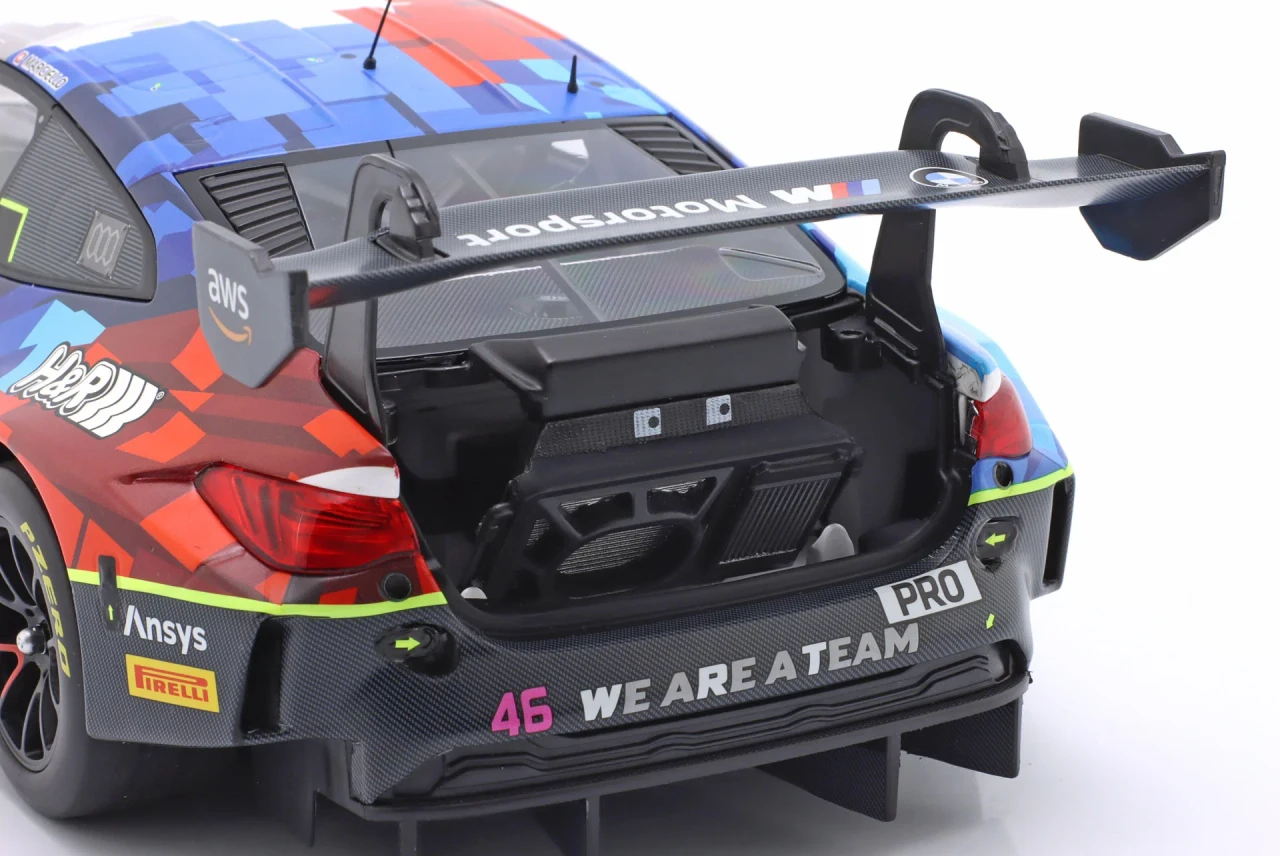1/18 Minichamps 2025 BMW M4 GT3 EVO Team WRT Valentina Rossi, Raffaele Marciello Winner Race1 GTWC Misano Diecast Car Model