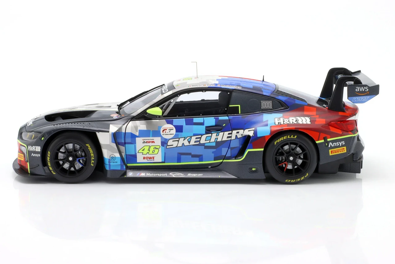 1/18 Minichamps 2025 BMW M4 GT3 Evo Team WRT Rossi, Magnussen, Rast 24H Spa Diecast Car Model