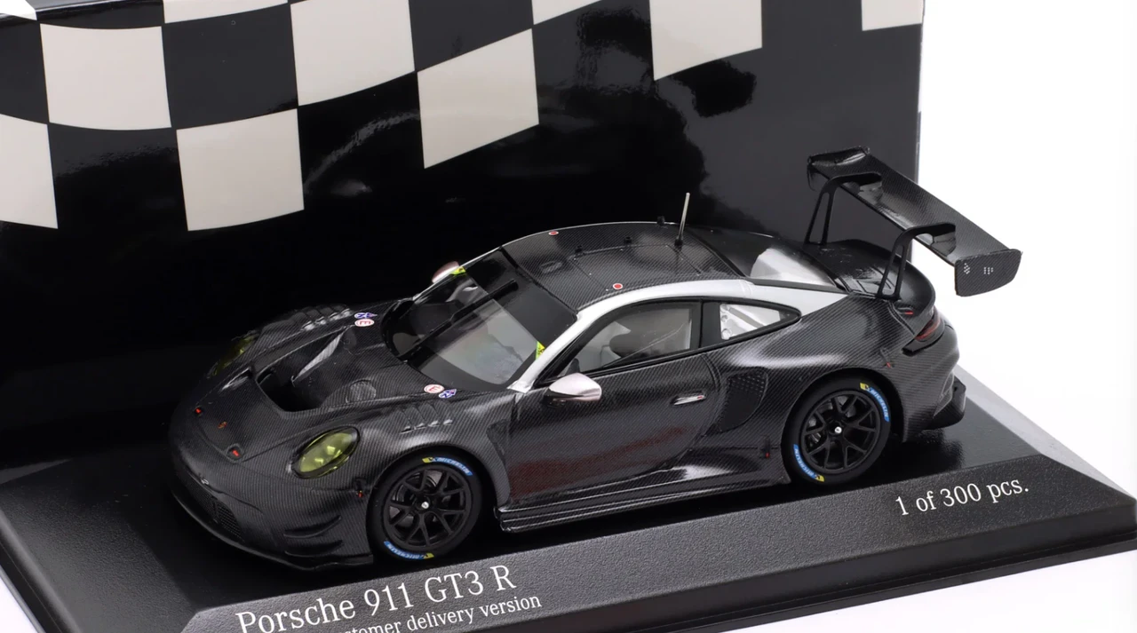 1/43 Minichamps Porsche 911 (992) GT3 R Customer Delivery Version (Carbon Black) Diecast Car Model