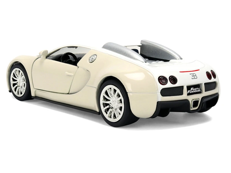 2011 Bugatti Veyron White and Tan "Furious 7" (2015) Movie "25 Years of Fast & Furious" Series 1/32 Diecast Model Car by Jada