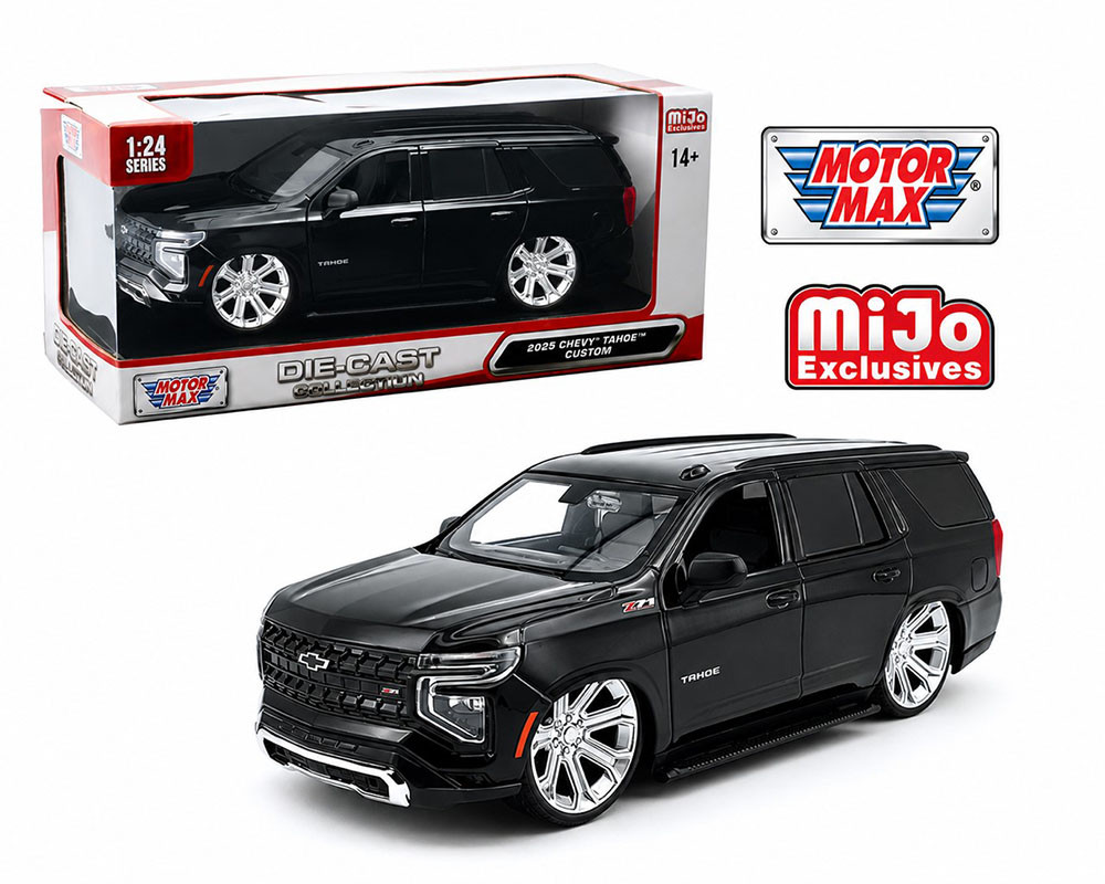1/24 Motormax 2025 Chevrolet Tahoe Custom (Black) Diecast Car Model