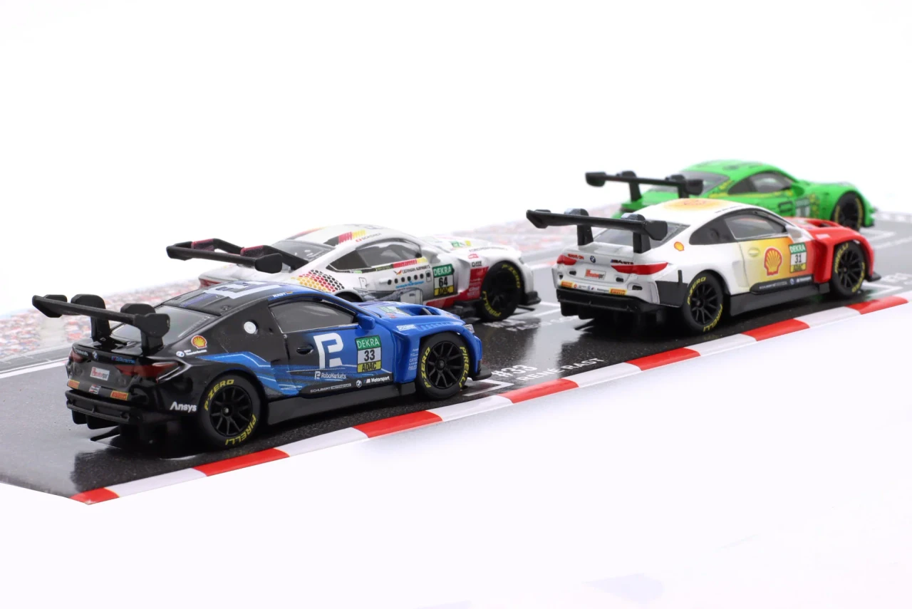 1/64 Majorette 4-Car Set DTM: Güven #90, Van Der Linde #31, Scherer #64, Rast #33 Car Models