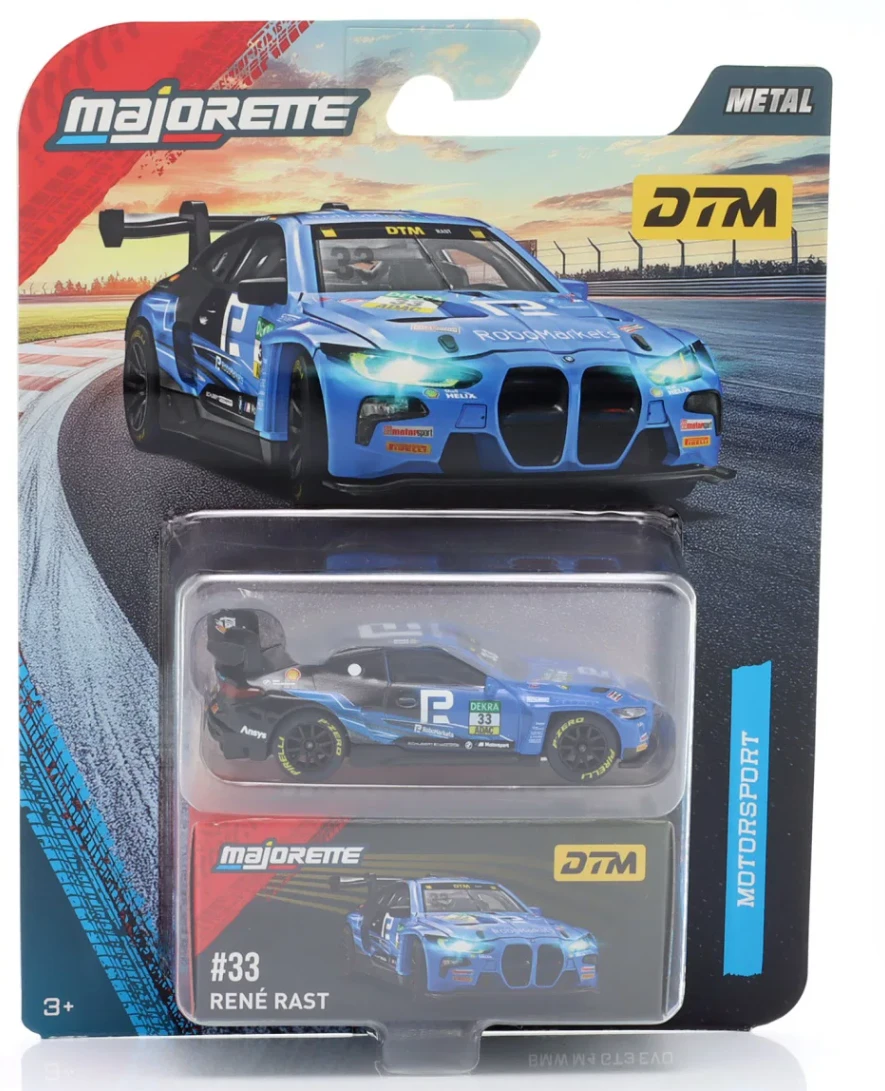 1/64 Majorette 2025 BMW M4 GT3 #33 DTM Schubert Motorsport René Rast Diecast Car Model