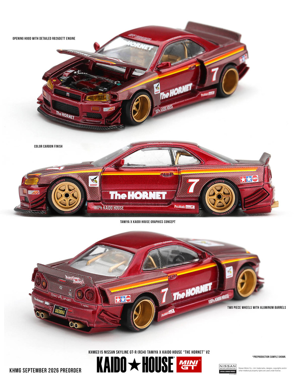 1/64 Kaido House Nissan Skyline GT-R (R34) TAMIYA x KAIDO HOUSE "The Hornet" V2 #7 Diecast Car Model