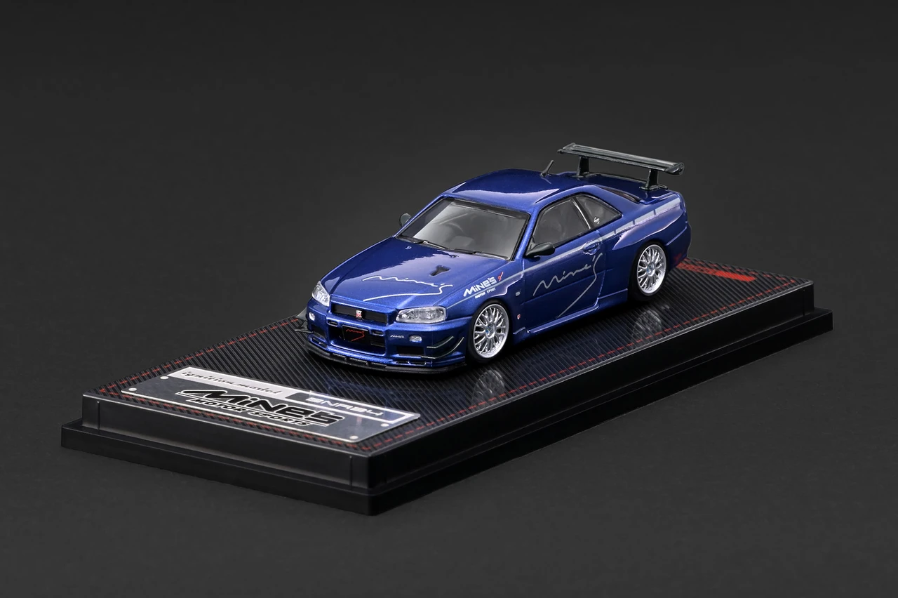 1/64 IG Ignition Model Nissan Skyline GT-R Mine's (R34) (Blue) Car Model