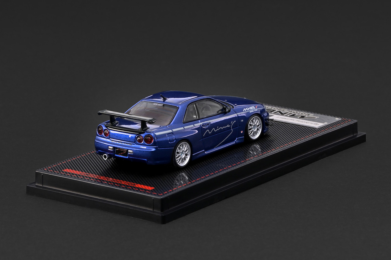 1/64 IG Ignition Model Nissan Skyline GT-R Mine's (R34) (Blue) Car Model