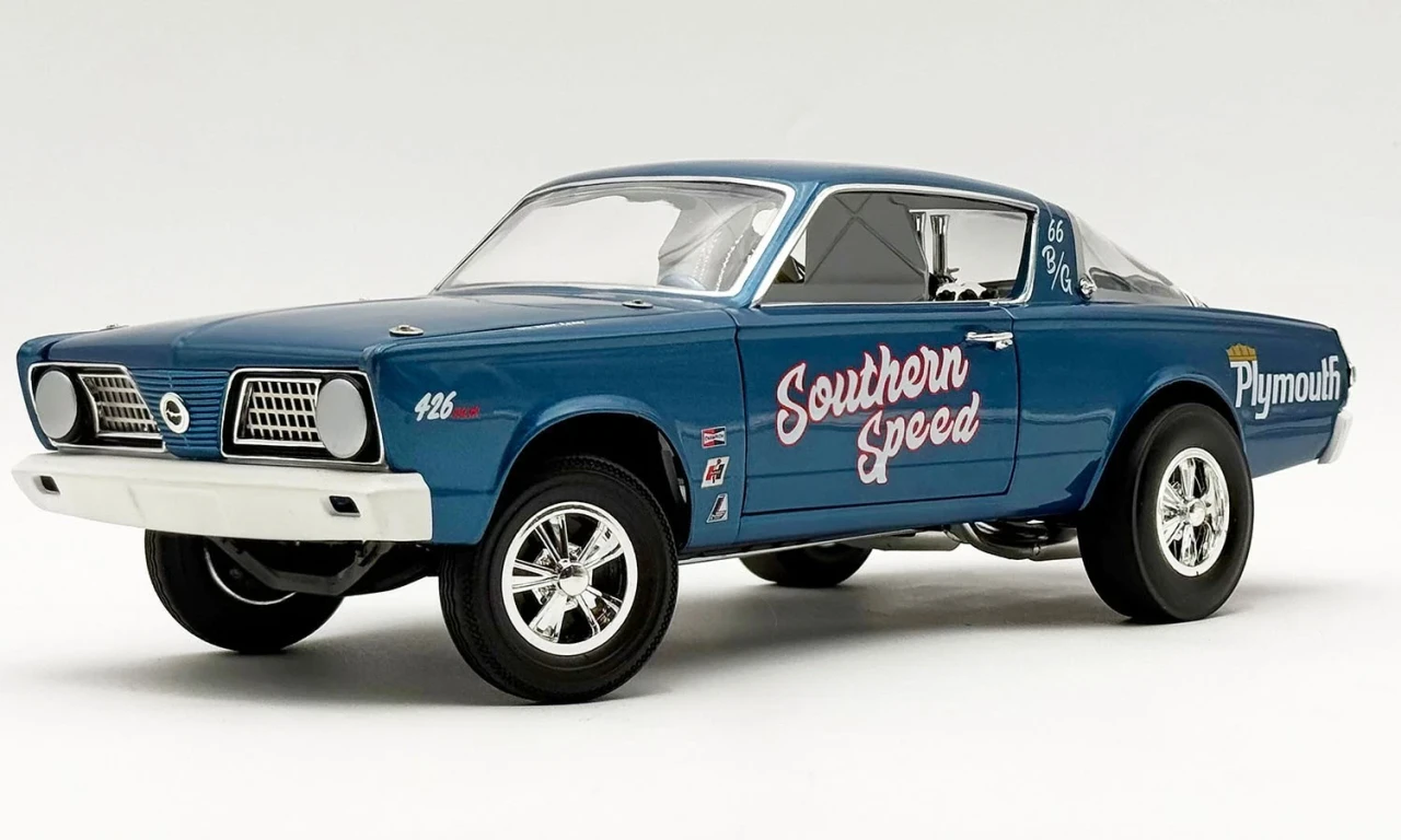 1/18 ACME 1966 Plymouth HEMI Under Glass Cuda Southern Speed Diecast Car Model