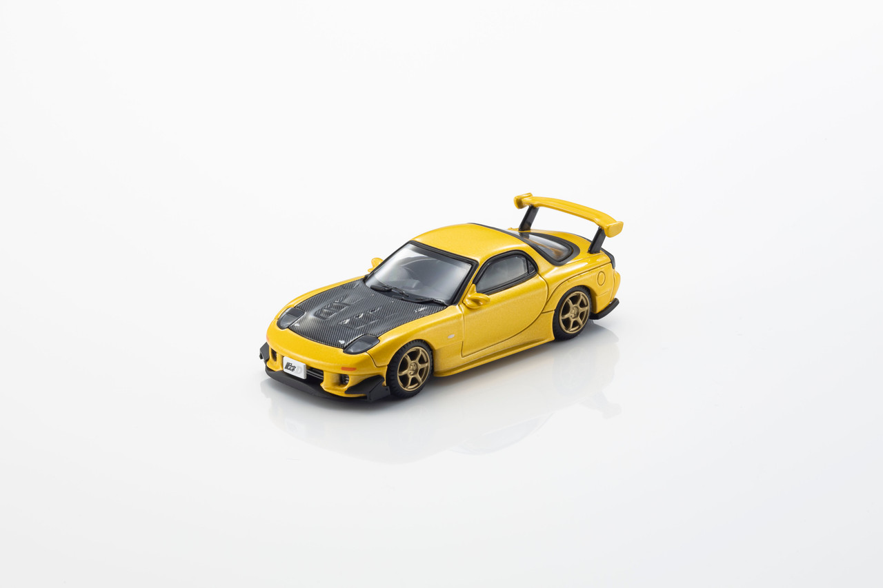 1/64 Kyosho Initial D Mazda RX-7 (FD3S) (Yellow) Diecast Car Model (LED Compatible)