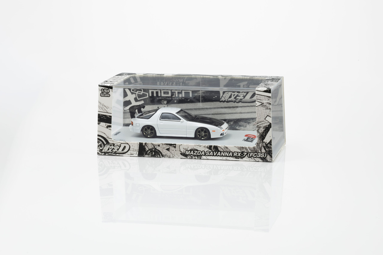 1/64 Kyosho Initial D Mazda Savanna RX-7 (FC3S) (White) Diecast Car Model (LED Compatible)